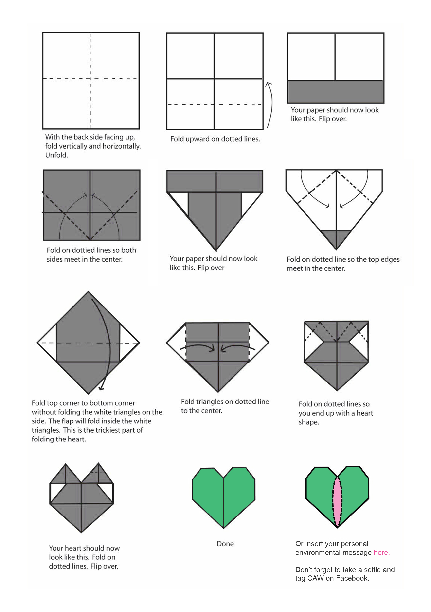 origami step by step heart